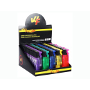 Sturmfeuerzeuge "Transparent " , 5-farbig sortiert, 50er Display