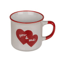 Becher - Set  "Love / You & Me" mit Herz, 2er Pack