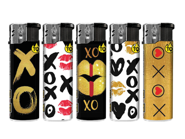 Elektrofeuerzeuge "XOXO" 50er Display