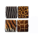 Zigarettenetui "Animal" für 20 Zig., mit Gummiband, 8er Display