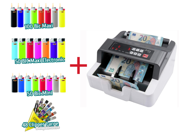 Aktion 248 Feuerzeuge + Geldzählmaschine