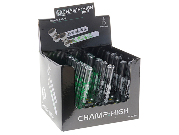 Glaspfeife Champ High Double "Cosmos & Leaf" 15er Display