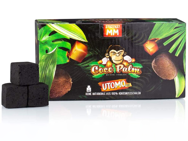 Coco Palm Utomo Naturkohle 1 kg in Würfeln; 27x27x27 mm