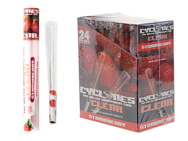 Cyclones Cone CLEAR "Strawberry", King Size  24er Display
