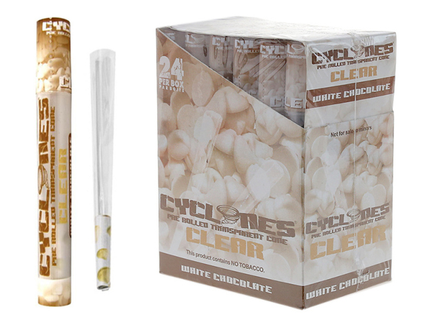 Cyclones Cone CLEAR "White Chocolate", King Size  24er Display