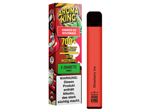 Aroma King - "Erdbeer Ice" (Strawberry Ice) E-Shisha - ohne Nikotin - 700 Züge