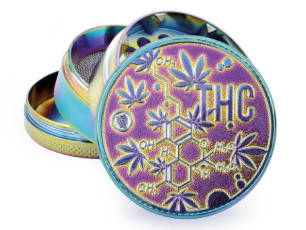 Grinder Icy "THC Molecules" Metal, 4-tlg.: Ø 50 mm