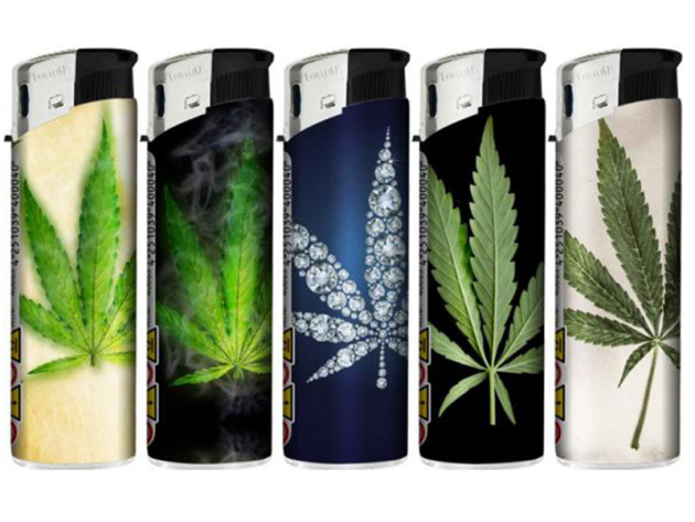 Elektrofeuerzeuge "CANNABIS"; 50er Display