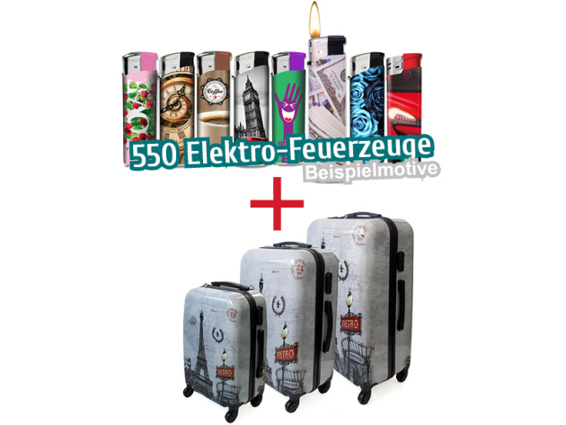 Aktion 550 Feuerzeuge + Koffer Set
