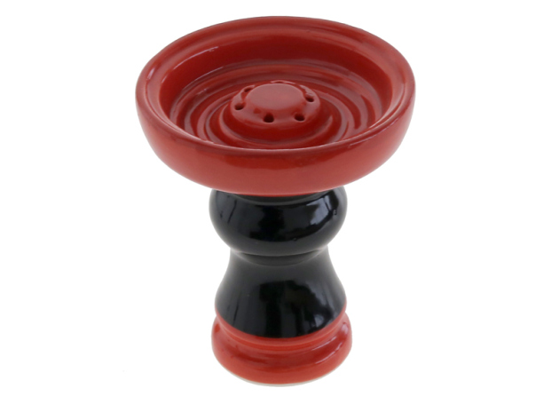 Shisha Kopf Keramik "Rot & Schwarz"; Höhe 9 cm Ø 7,7 cm