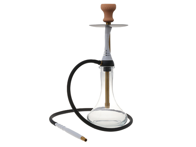 Shisha "Transparent- Weiß-Gold"; Höhe ca.56 cm, 1 Anschluss