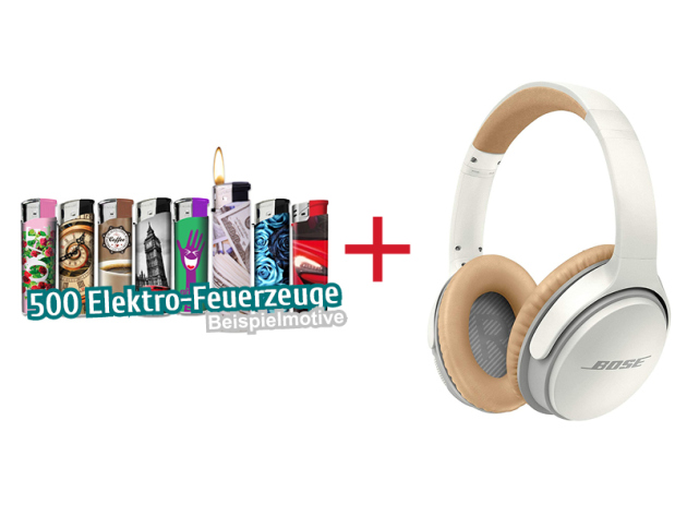 Aktion 500 Feuerzeuge + Bose SoundLink Kopfhörer