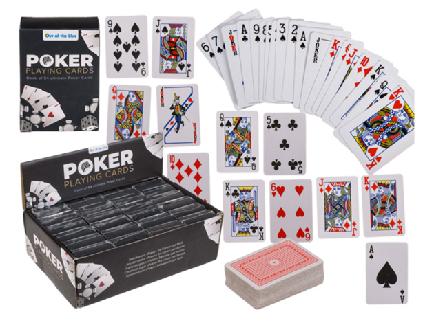 Mini-Spielkarten, Poker, ca. 6 x 4 cm, 54 Karten, 24er Display