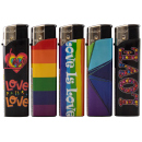 Elektrofeuerzeuge "Love/Rainbow", 50er Display