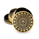 Grinder Gold "Leaf Pattern" Metal, 4-tlg.: Ø 50 mm