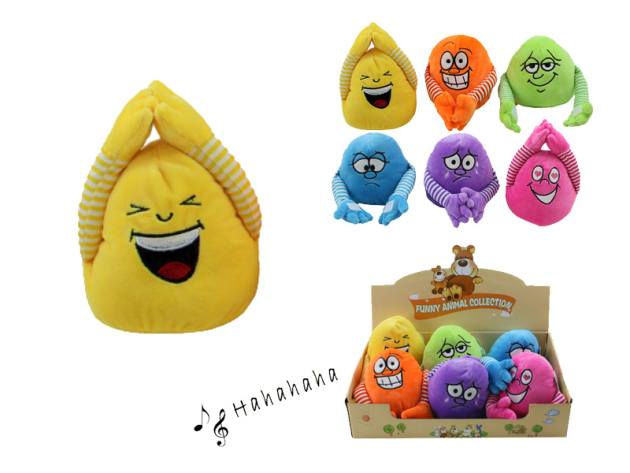 Plüsch Lachsack mit Soundchip, ca 14cm, 6-fach sortiert, einzeln