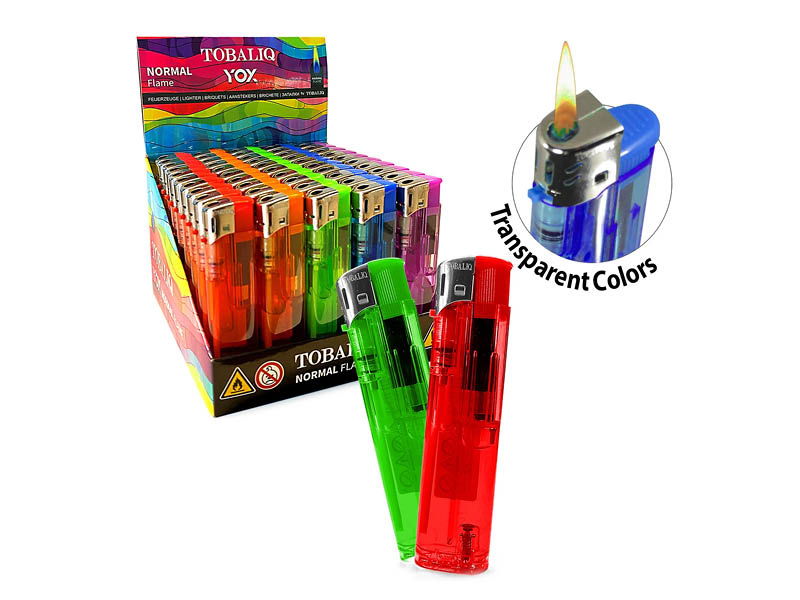 Wholesale Electric Lighters Transparent, colour assorted 50p Display
