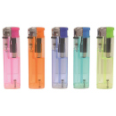 Electric Lighters Transparent, colour assorted 50p Display