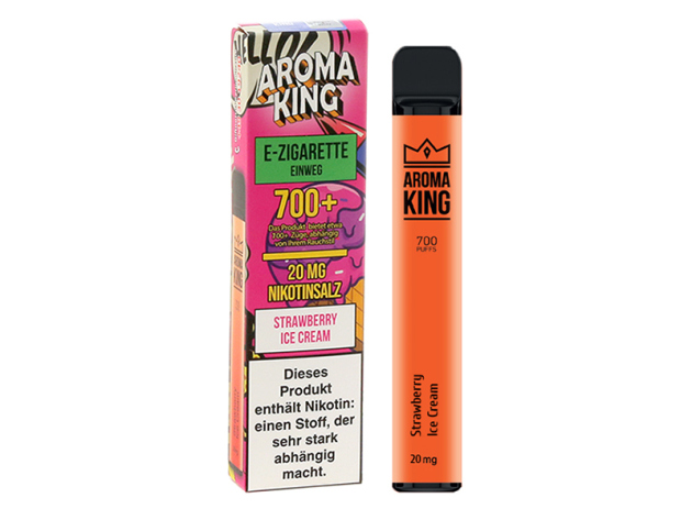 Aroma King - "Strawberry Ice Cream" ( Erdbeer Eiscreme) E-Shisha - Nikotinsalz 20mg - 700 Züge