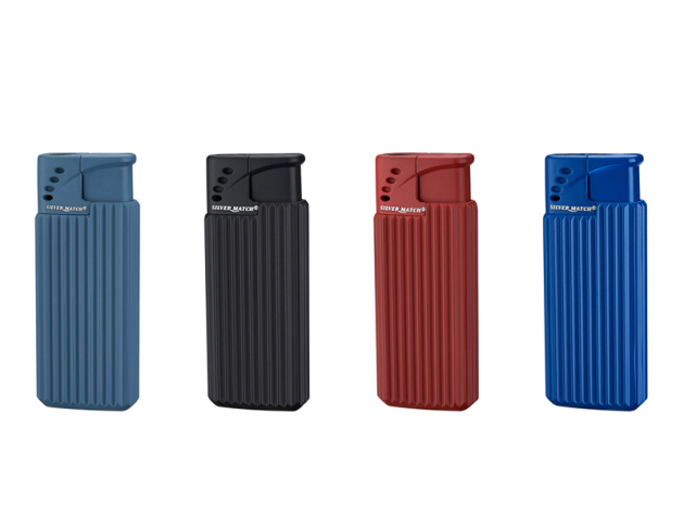 Metallfeuerzeuge "Vienne" Jet-Flame,4 Farben sort., 6er Display