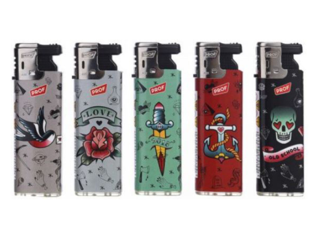 Sturmfeuerzeuge "OLD STYLE TATTOO" SlideCap, 50er Display