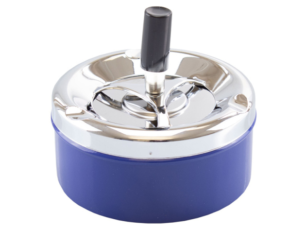 Drehaschenbecher "Blau" aus Metall, Ø 11cm