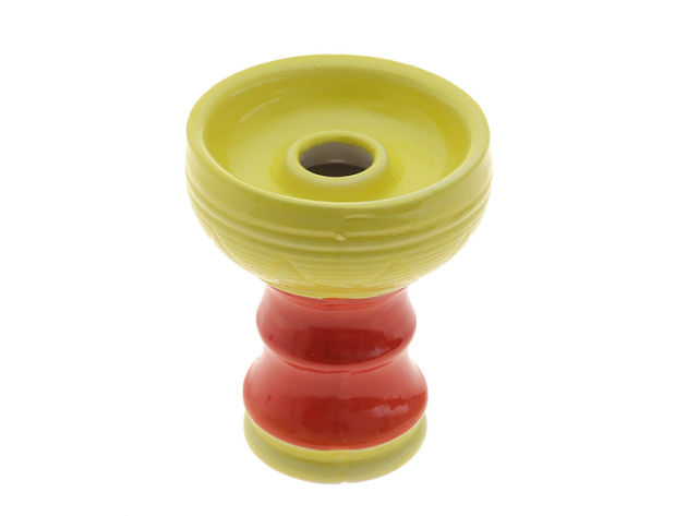 Shisha Kopf Keramik "Gelb-Rot" , Höhe ca. 10 cm, Ø ca. 7,5 cm