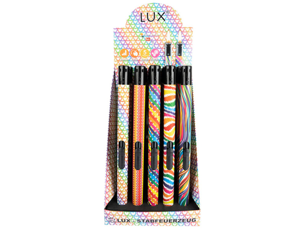 Stabfeuerzeuge "Retro Rubber" , 21cm, 25er Display