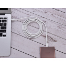 Tekmee Ladekabel USB-C auf USB-C, 2m, weiß