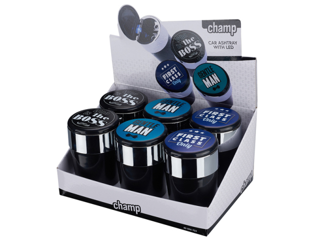 Autoaschenbecher "Big Boss" mit LED, 6er Display