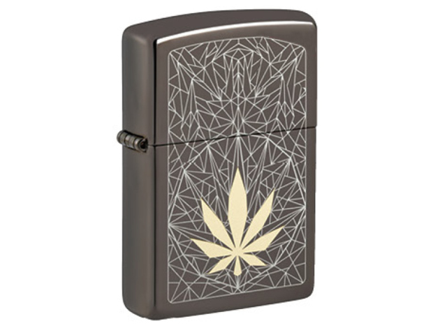 Zippo Feuerzeug - Cannabis Design (Black Ice Laser Two Tone)