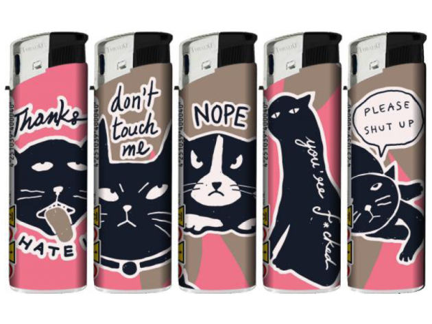 Elektrofeuerzeuge "Nerd Cats", 50er Display