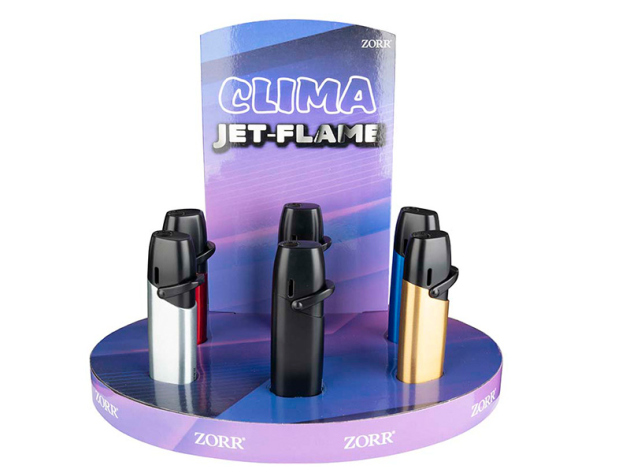 Zorr "Clima" Metall Jet-Flame, versch. Farben, 6er Display