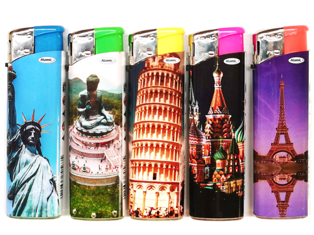 Elektrofeuerzeuge "Monuments" 50er Display