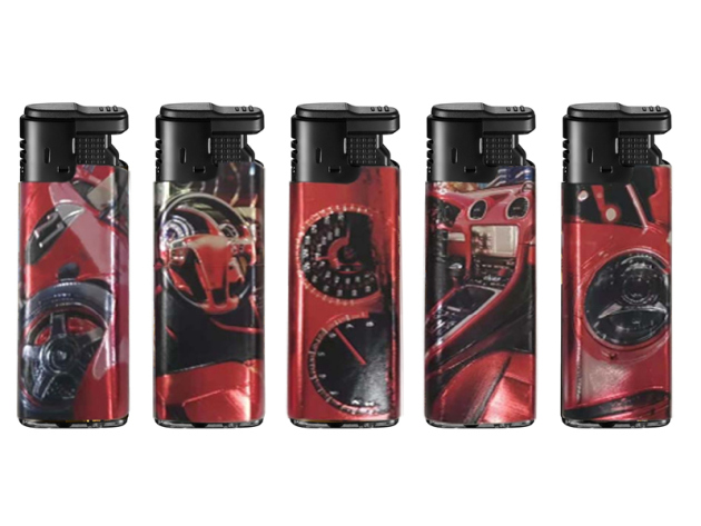 Sturmfeuerzeuge "Red Cars" 50er Display