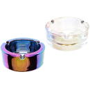 Glasaschenbecher "Rainbow & Pearl" Ø 8,5 cm, 6er Display