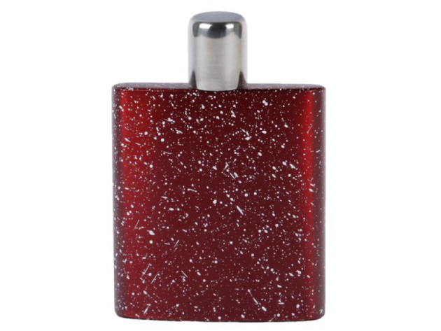 Flachmann "rot/weiß gepunktet" 6oz