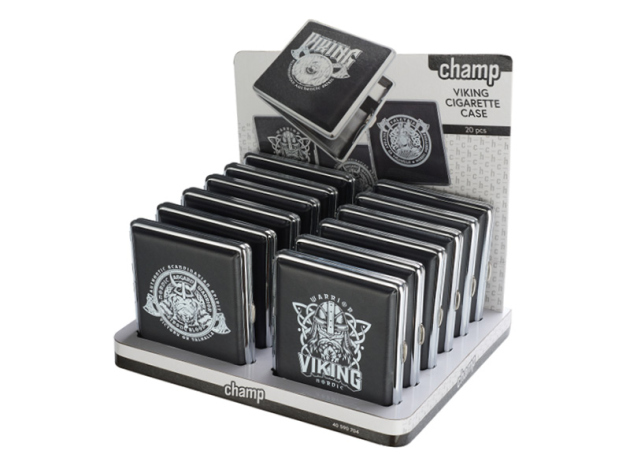 Zigarettenetui "Wikinger" für 20 Zig., mit Gummiband, 12er Display