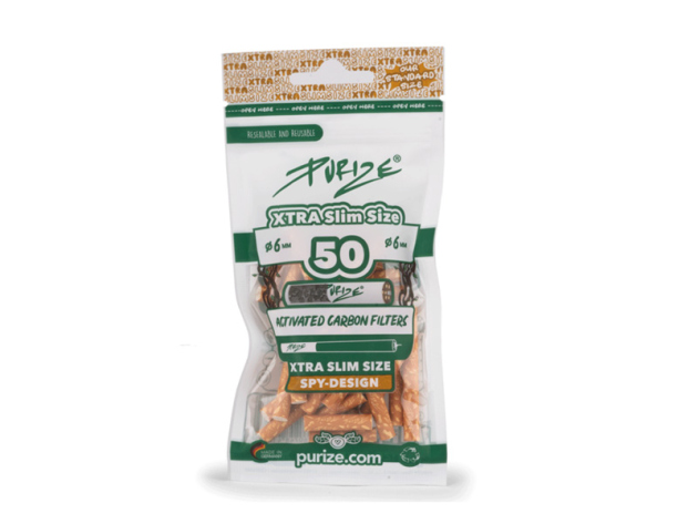 PURIZE Spionfilter, 50er Pack., Xtra Slim Size  5,9mm, Aktivkohlefilter