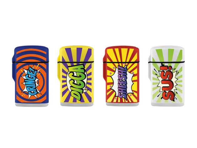 Sturmfeuerzeuge "Jugendwörter" Rubber 20er Display