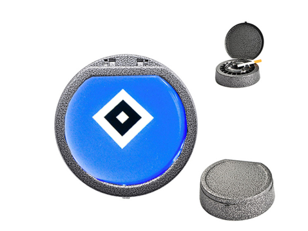 Ashtray Black "HSV" with lid, smoke-free