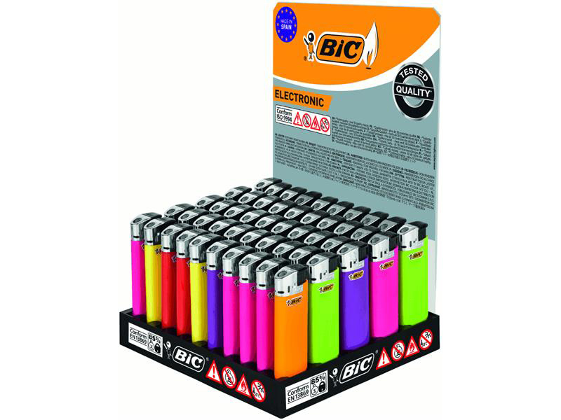 Wholesale BIC Maxi Electronic Lighters Neutral, 50p Display