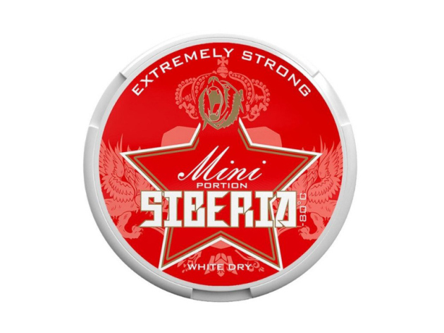 Siberia 80° Red Mini Strong White Dry; Pfefferminz, 43mg/g, Kautabak