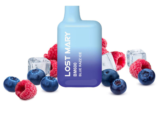 Lost Mary BM600 "Blue Razz Ice" (Blaue Himbeerlimonade) E-Shisha - 20mg - ca. 600 Züge