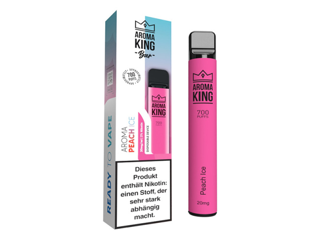 Aroma King - "Peach Ice" (Pfirsich, Eis) - E-Shisha - Nikotinsalz 20mg - 700 Züge