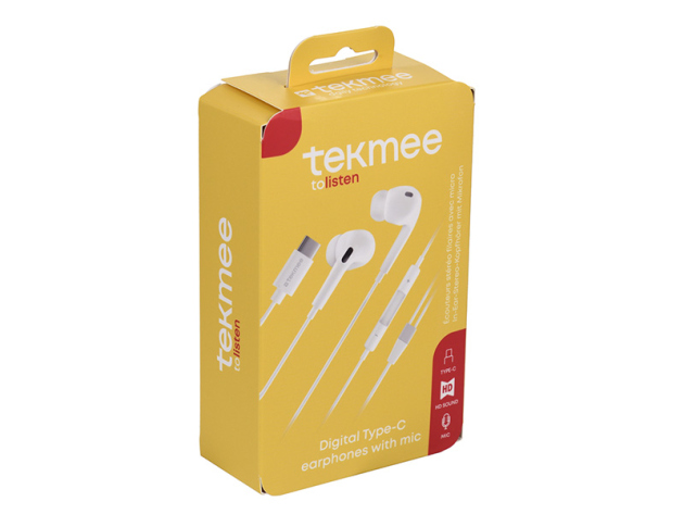 Tekmee Kopfhörer mit Mikrofon, Stereo, USB-C Anschluss