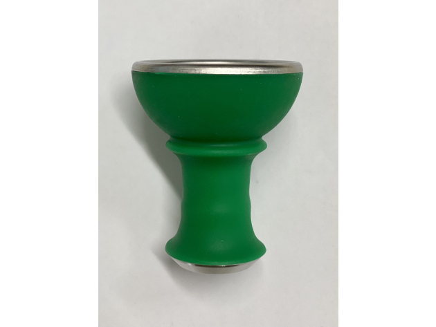 Shishakopf "Edelstahl-Silikon" Grün, 8 cm, 2,4 cm Öffnung