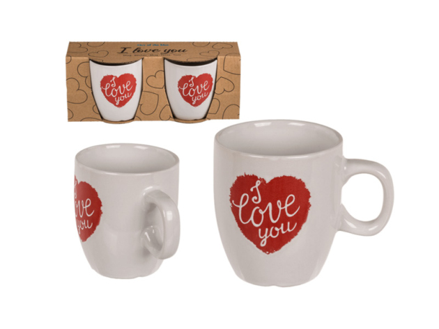 Becher - Set  "I Love You", 2er Pack