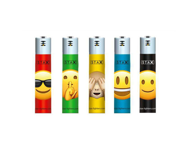 STAX Stash Lighter Reibradfeuerzeuge mit Versteck, 40er Display, "Smileys"