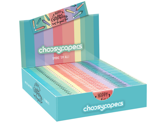 Choosypapers King Size Slim "Happy Birthday", 108x44mm, 25 Hefte je 32 Blatt